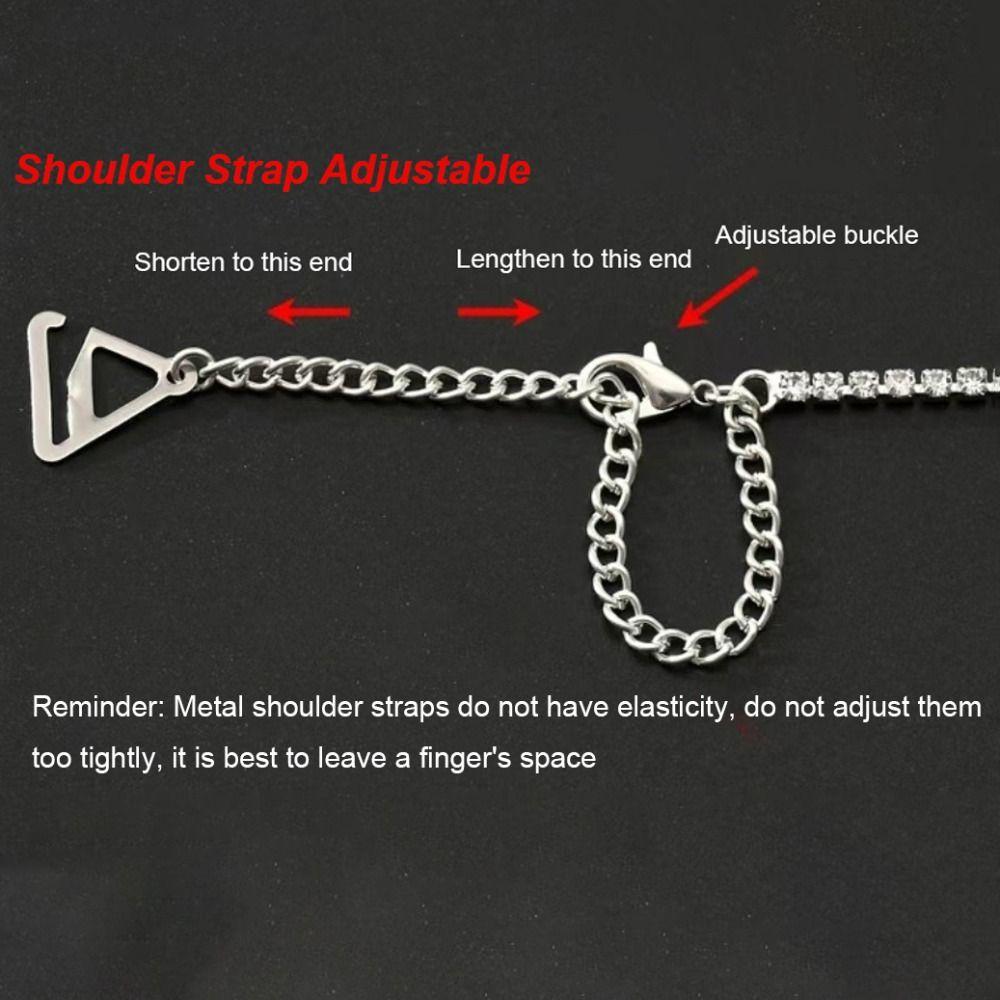 Non-Slip Rhinestone Bra Straps Sexy Off-the-shoulder Adjustable Bra Shoulder Belts Decorative Removable Bra Straps Replacement