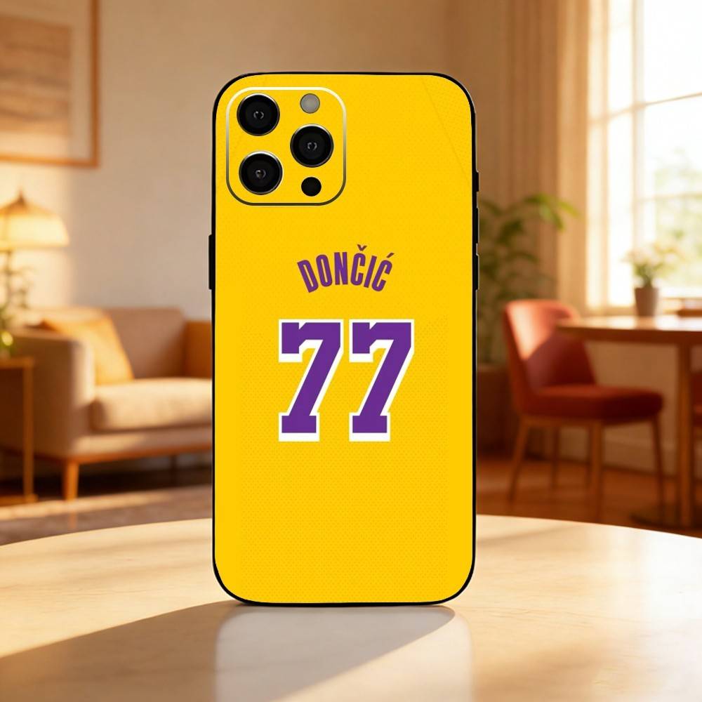 Basketball L-Luka D-Doncic 77 Phone Case For iPhone17,16,15,14,13,12 Plus,Max Soft Silicone Black Cover
