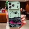 Snowy Mountain Night Scene Pattern Case For iPhone 17 Pro Max Magnetic For Magsafe Skin Feeling Cover For iPhone 16 15 14 13 Pro Max