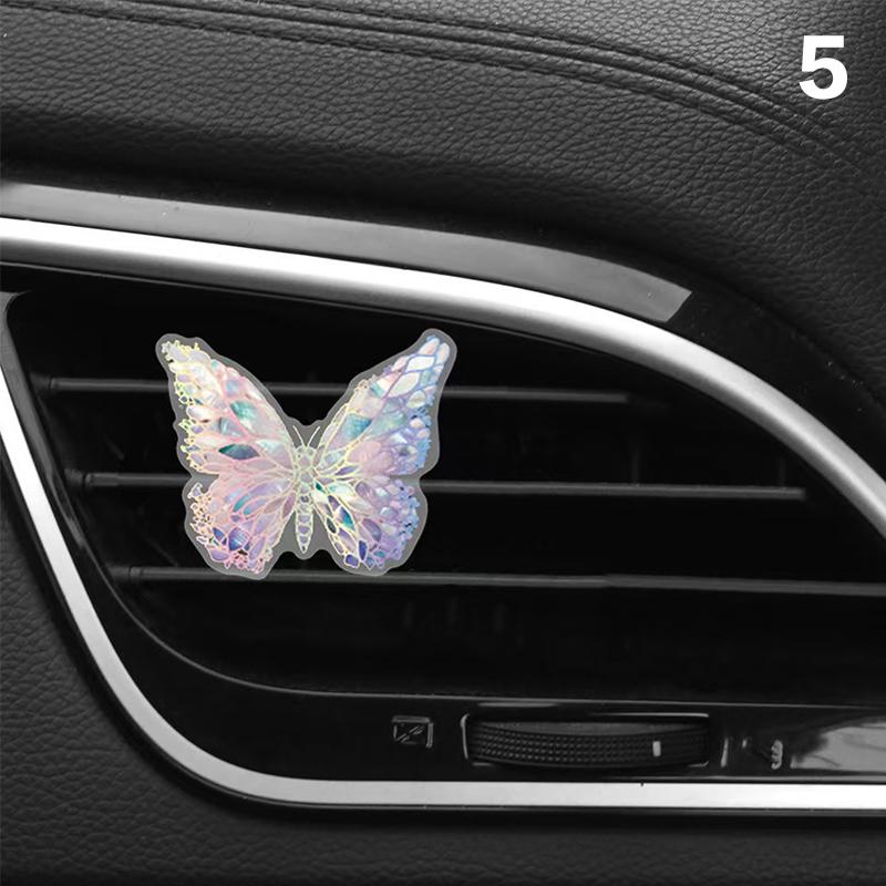Colorful Butterflies Car Vent Aromatherapy Diffuser Plaster Floral Air Freshener Ornament Car Aromatherapy Accessories Interior
