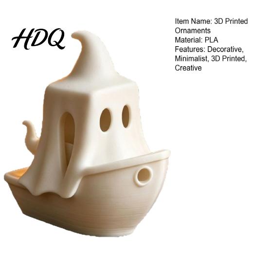 Long-lasting Ghost Figure 3D Printed Ghost/Pumpkin Boat Figurine Creative Ornament Mini Pumpkin Ornament Desktop Decoration Fun Gift for