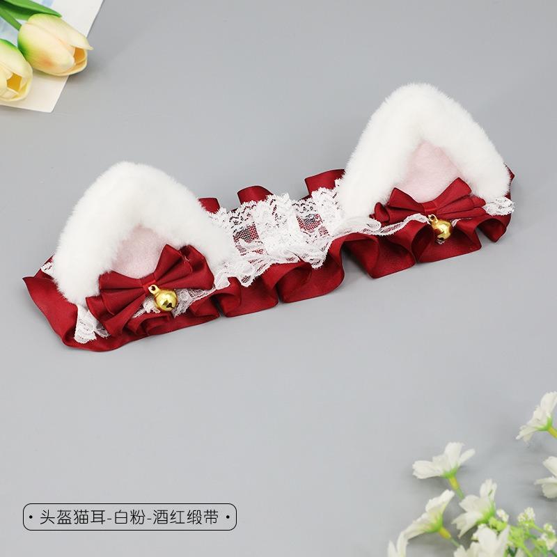 Helmet decoration handmade plush ears electric car motorcycle headgear headgear girl triangular cat ear headband