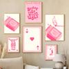 Pink Poker Poster Bed Wall Art Retro Poster Print Lucky You Canvas Funny Minimalist Canvas Painting Girl Room Club Home Decor