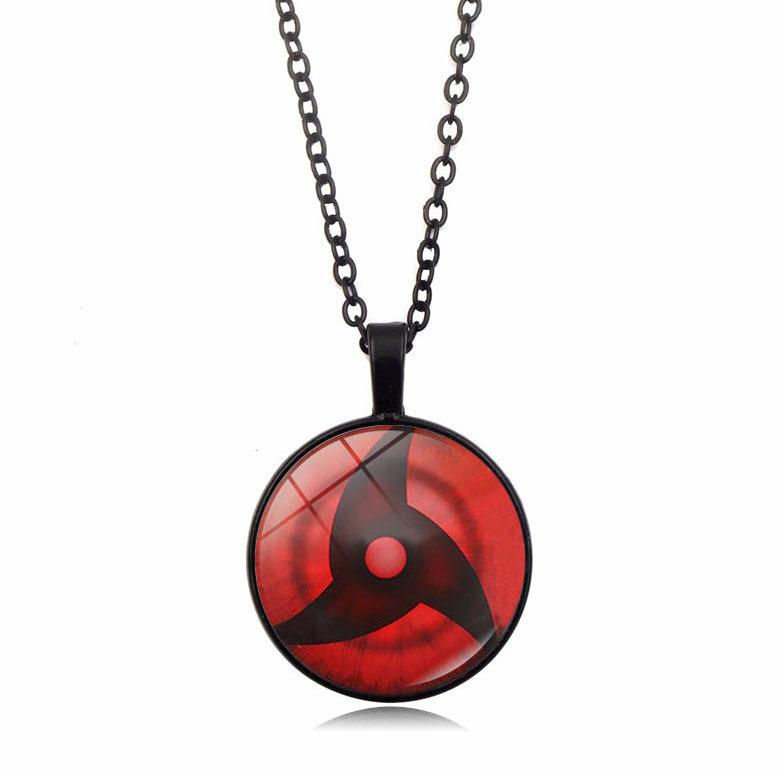 anime merchandise Naruto Sharingan Pendant Necklace Men Women Versatile Circular accessories Sweater Chain toys gifts for kids