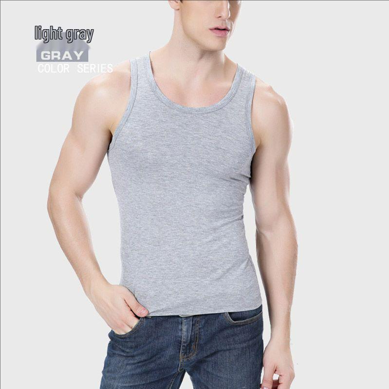 Men's Thin Pure Cotton Knitted Sleeveless Sports Tank Top