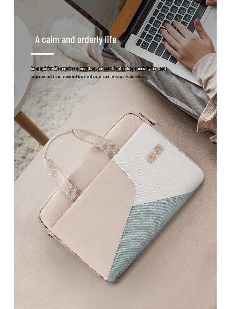 Colorblock Laptop-Tasche für 13-15,6 Zoll Apple, Huawei und MacBook – Notebook-Tasche für Damen