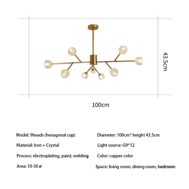 New Postmodern Ceiling Chandelier Light Luxury Living Room Simple Crystal Lighting Restaurant Bedroom Nordic Molecular Drop Lamp