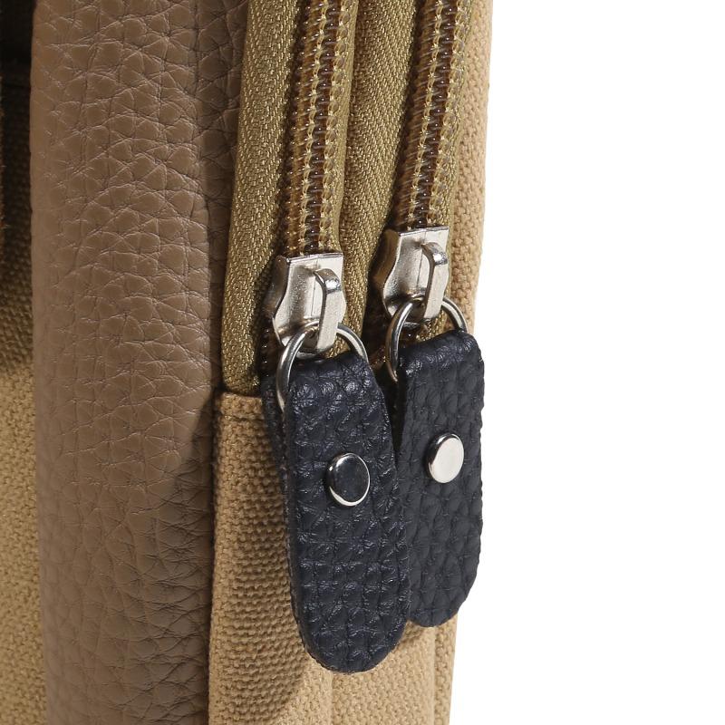 Casual Men Waist Bag Small Solid Color Zipper Fanny Pack Card Holder 4 Inch Phone Pouch Belt Bag Purse Outdoor Sports