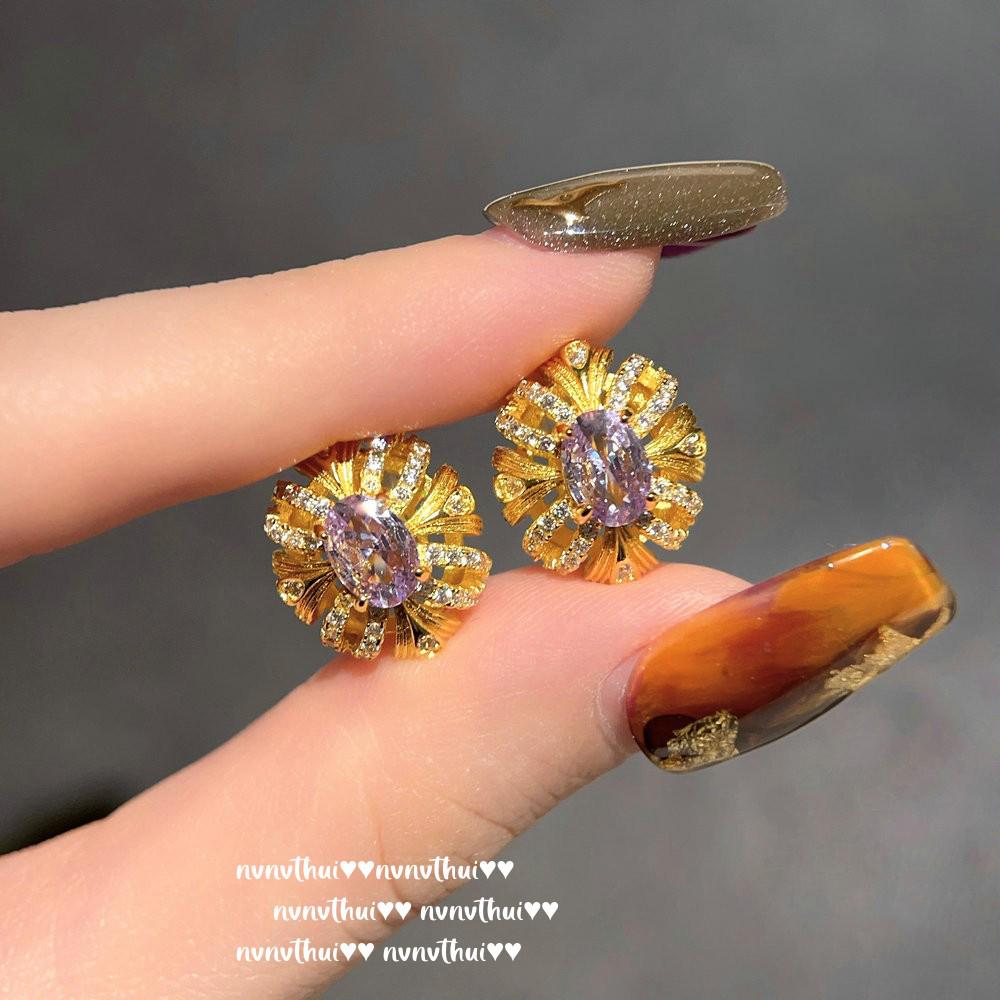 Rakousko Bauhinia Drahokamové Náušnice & Filigránový Zirkonový Náhrdelník Set