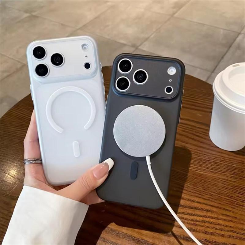 Ultra Thin Matte Translucent Magnetic Case for iPhone 17 Air 16 15 14 13 12 11 Pro Max Plus For Magsafe Soft TPU Protector Cover