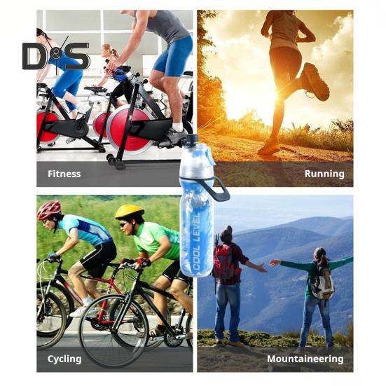 500ML Sports Water Bottle Insulated Bike Water Bottle with Spray Mist Portable Leak-Proof Cold Water Bottle for Gym Cycling Climbing