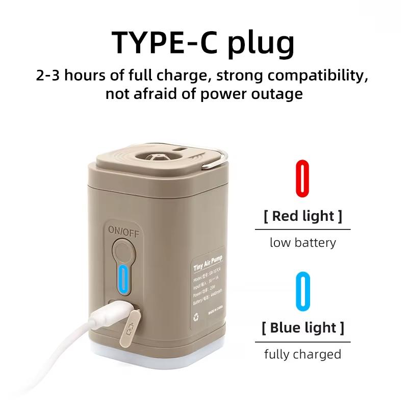Electric Air Pump Portable Compressor Inflation/Deflation Pump Suitable for Inflatable Cushions Swimming Rings With Lighting