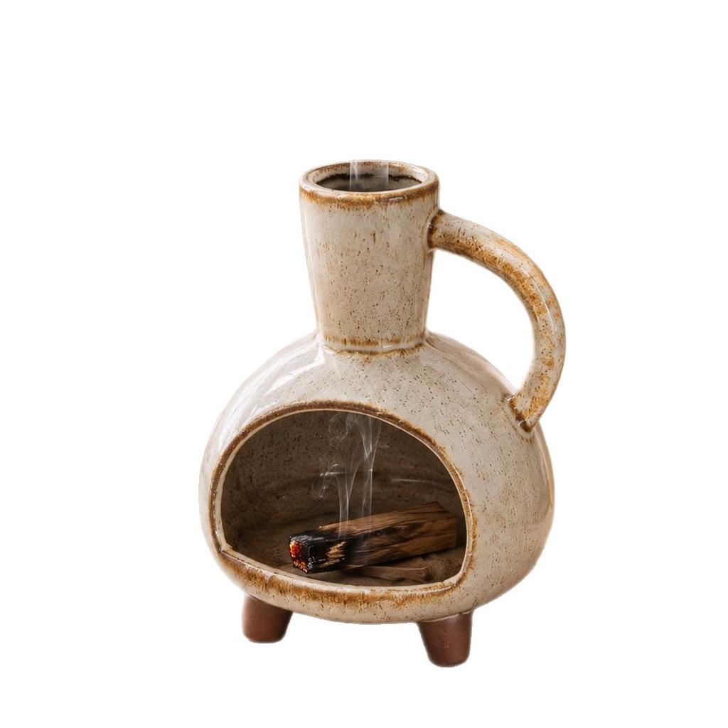 Palo Santo Holder Ceramic Incense Burner Sage Burning Tray Support Stick Incense Holder Aromatherapy Furnace