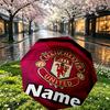 Custom Name Personalized Manchester United F.C Print Umbrella, Auto Open Close, 8‑Rib Sturdy Frame, Commute Camping Hiking Use, Birthday Gift