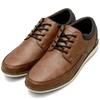 Edwin Leather Waterproof Casual and Business Lightweight Size Men's Sneakers, Shoes, Sole, Slip-Resistant, Lace-Up Oxfords, Brown, 28.0 (edm459)