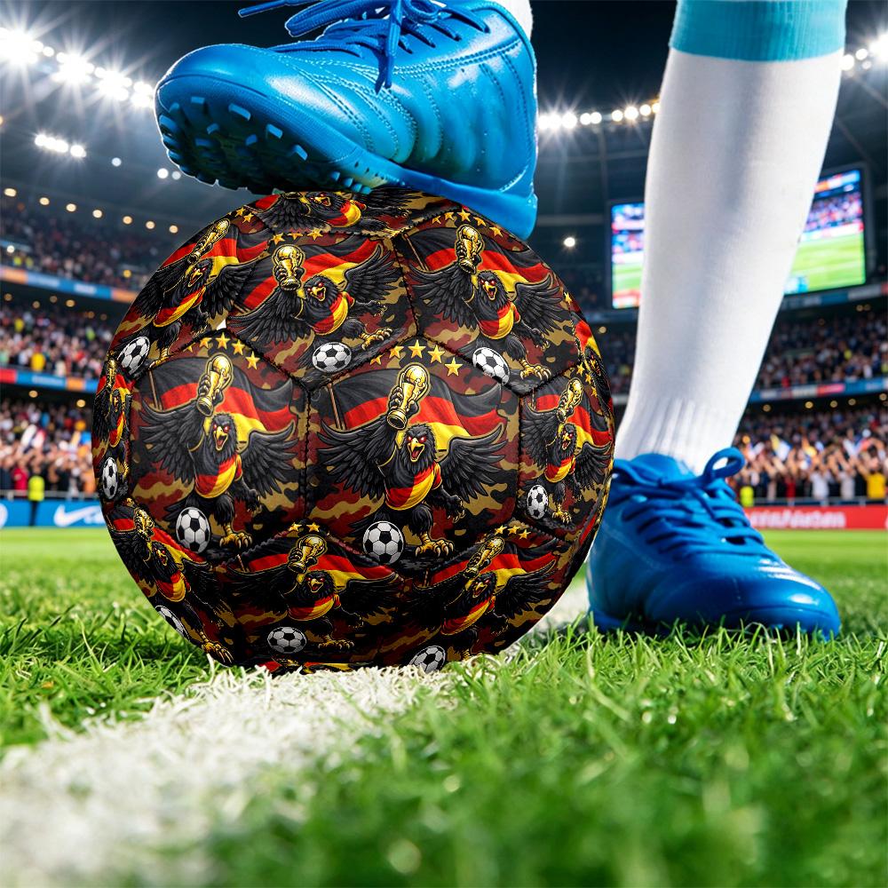 Germany Football Printed Size 5 Soccer Ball Wear Resistant Standard Adult Training Football Fan Gift for Indoor Outdoor Match Sports