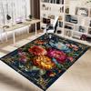 1PC Floral Ornament Butterfly_Garden Non-Slip Floor Carpet Compatible for Office&Living Room&Bedroom&Dining room - Flat - Weave Machine-S0335