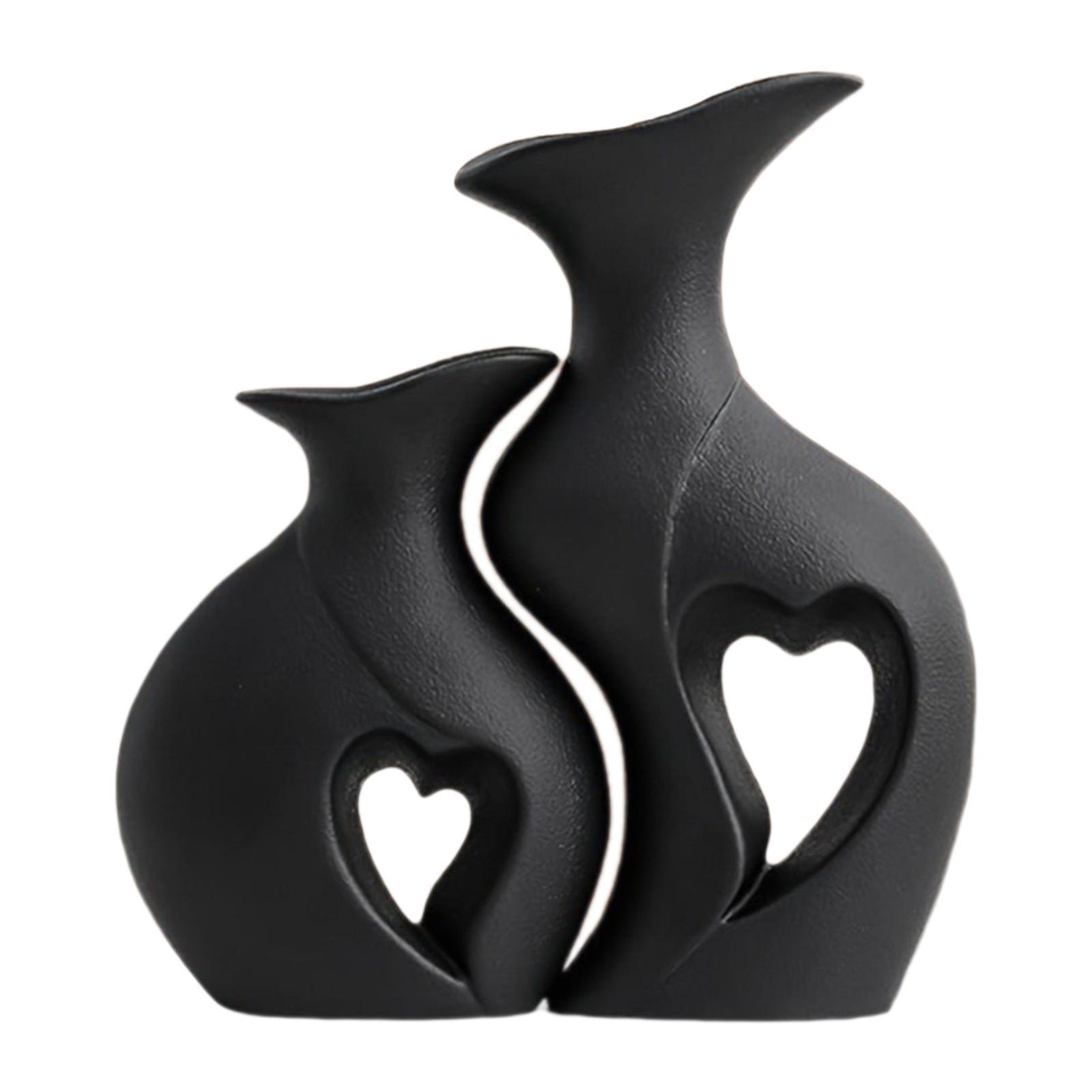 2 Pieces Resin Flower Vases Unique Home Furnishing Desktop Ornament Plant Container for Study Room Office TV Cabinet Kitchen