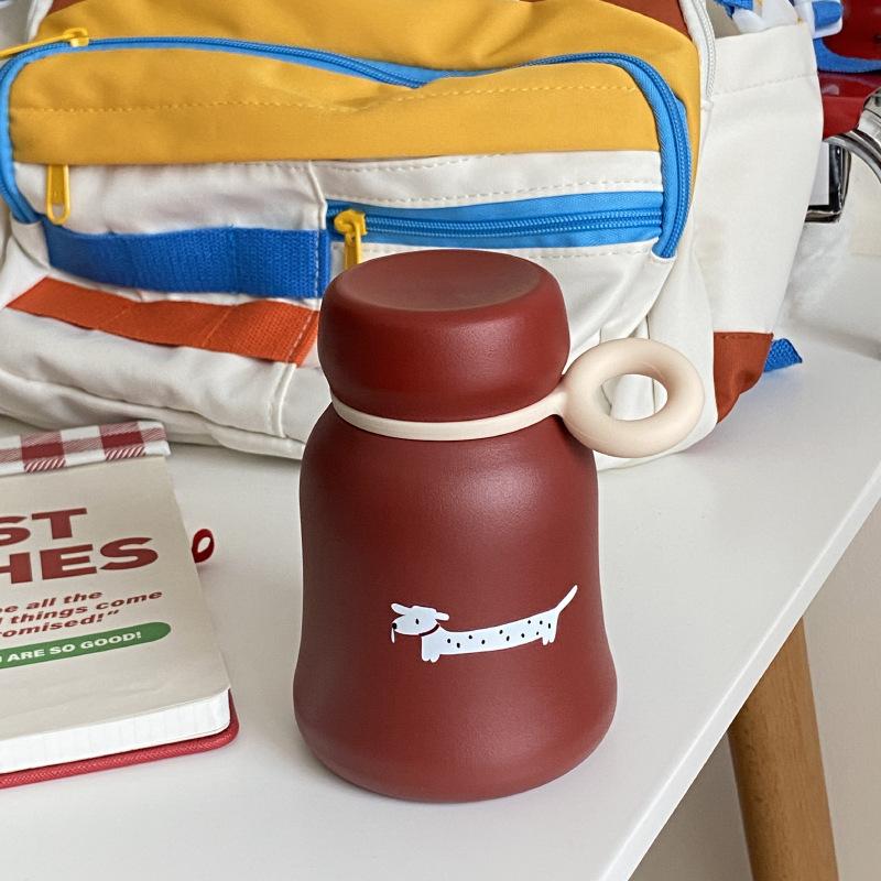 

New Year S Christmas Premium Matte Spotted Dog Stainless Steel Thermos Cup, Creative And Cute Repair Dog Bell Accompanying Cup 350ml