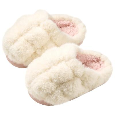 Children's Cotton Slippers for Girls Fall and Winter Indoor Home Shoes Furry Slippers with Baby Girls Winter