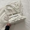 Rivet Belt Buckle Underarm Bag Large Capacity Tote Bag Trendy PU LeatherShoulder Bag  Commute