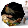1pc Bird Flowers Automatic Open/close Umbrella, 8-Rib Sturdy Structure, Portable Travel Umbrella, Parties, Everyday Use,38