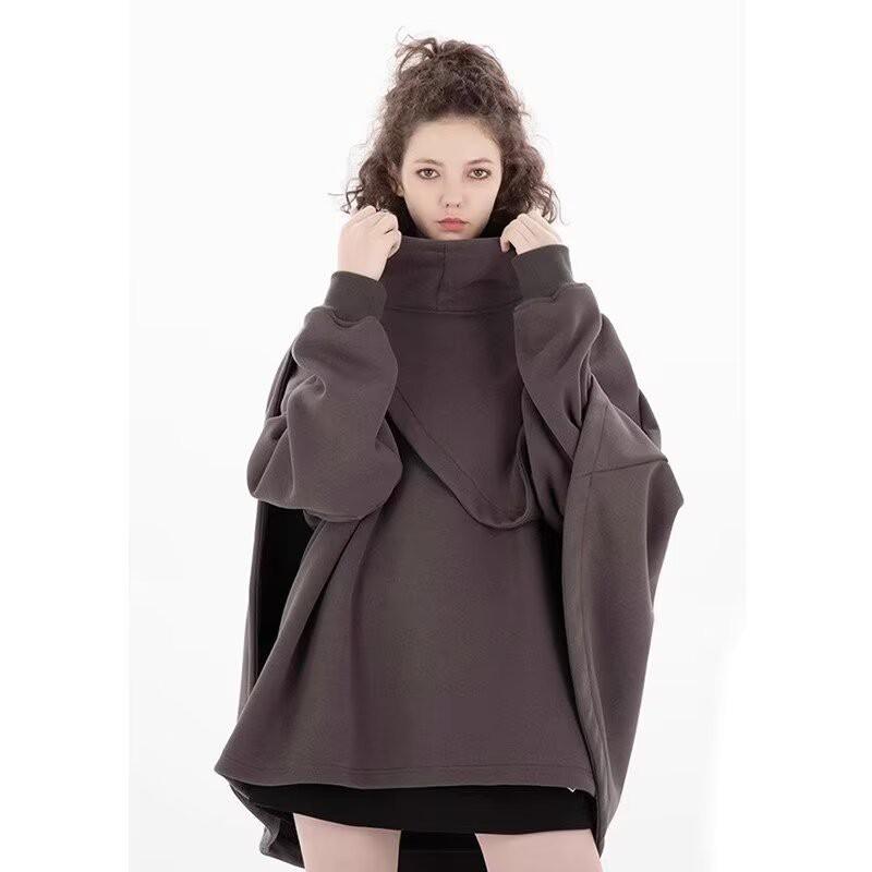 Womens Loose Fit Hooded Sweatshirt Casual Geometric Pullover Outerwear