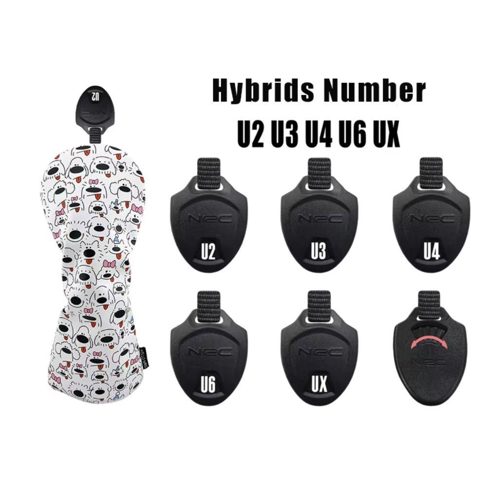 PU Leather Golf Club Head Cover Puppy Pattern Golf Club Protector  Mallet Putter