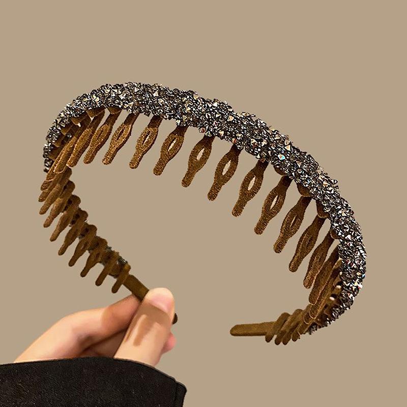 Flocking Bezel Hair Hoops For Women Ladies Solid Color Toothed Non-Slip Headband Hair Band Hair Accessories