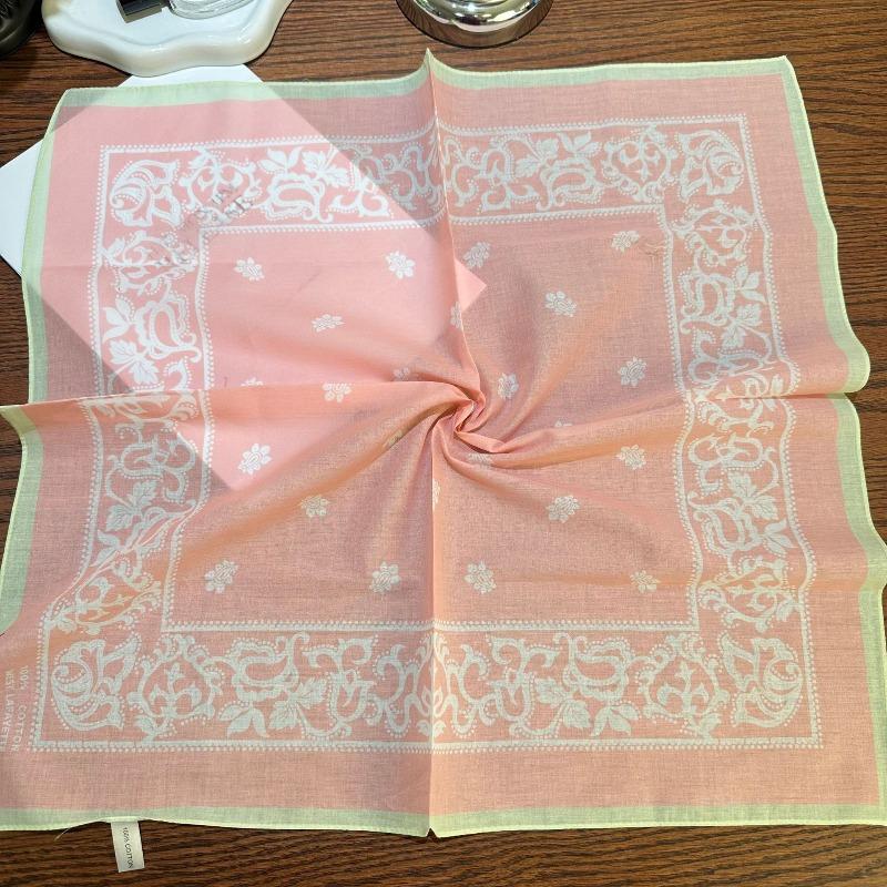 Spring and Autumn pure cotton 55cm small square scarf women's literary silk scarf versatile decorative scarf thin headscarf headband scarf