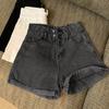Džínové šortky pro ženy Retro jednobarevné Ležérní kalhoty s vysokým pasem Letní móda Jean šortky Modré sexy kalhoty