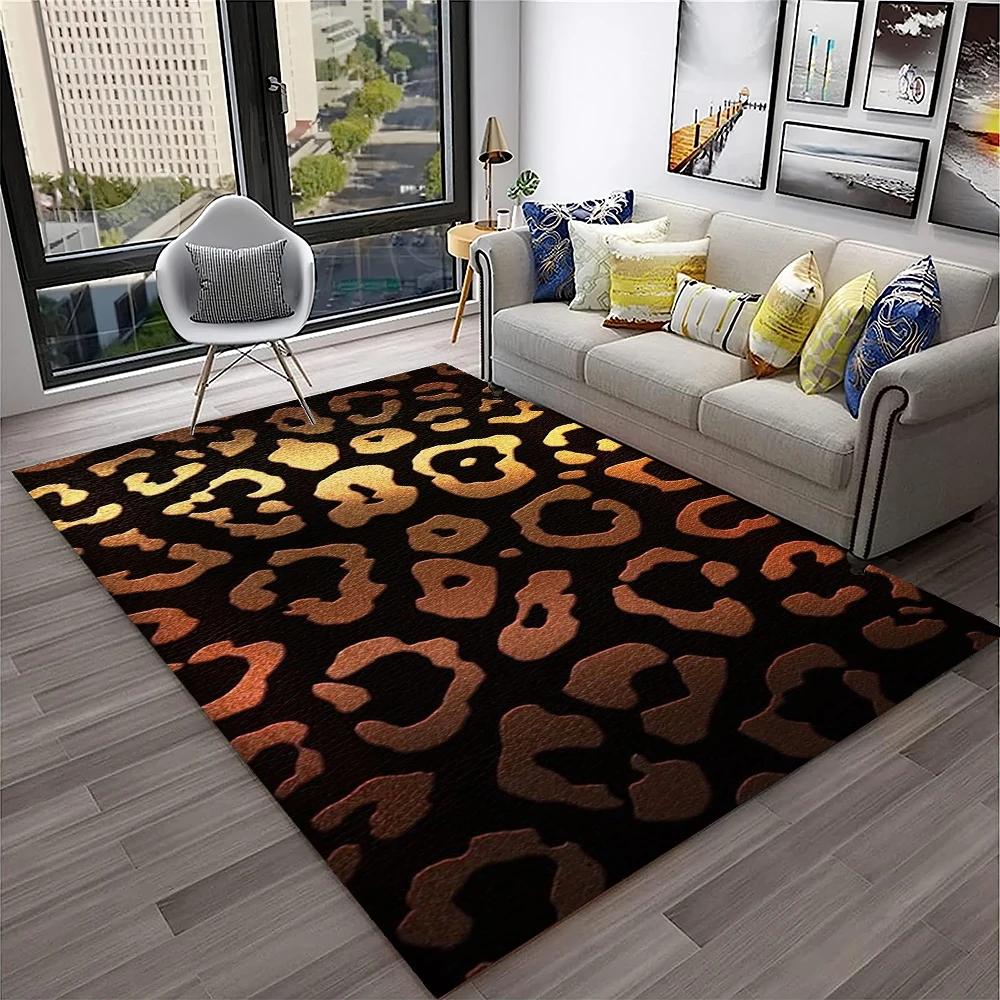 Wild Leopard Stripe Print Series Carpet Rug for Home Living Room Bedroom Sofa Doormat Decor,kid Play Area Rug Non-slip Floor Mat