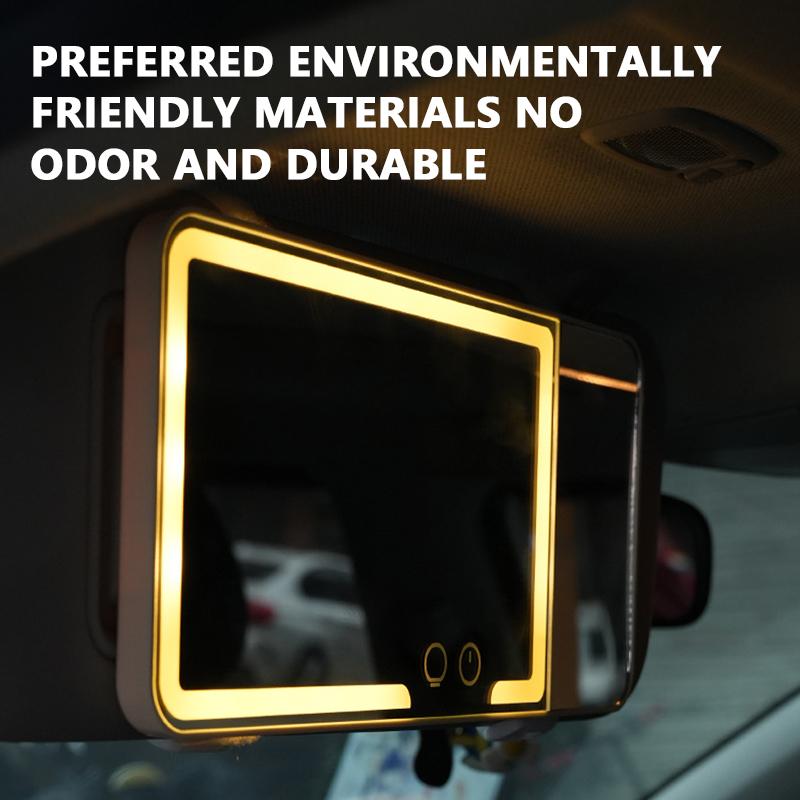 HD Car Mirror for Sun Visor Large Touchscreen with 3X Magnifying Vanity Mirror 3 Color Light Adjustable Interior Rearview Mirror