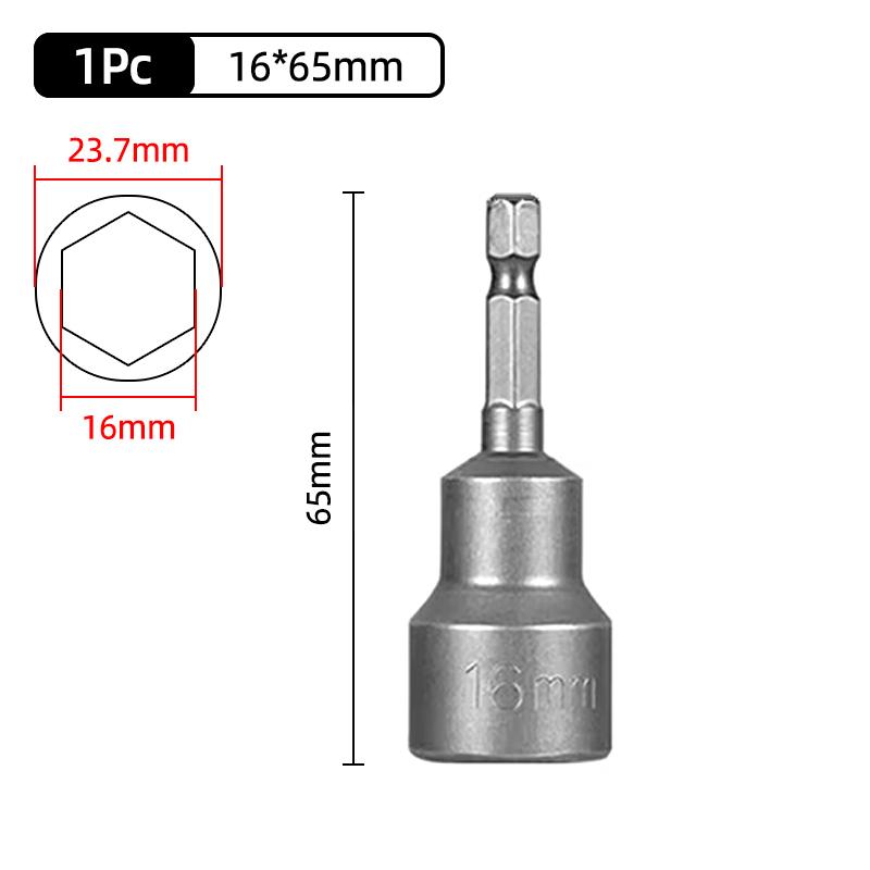 1PC Hex Socket Sleeve Nozzles Strong Magnetic Nut Driver Set Drill Bit Adapter Wind Approved Sleeve Electric 6 8 10 13 17 19MM