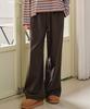MALOUPE 2168 Brushed Four-Way Stretch Wide Pants (Brown)