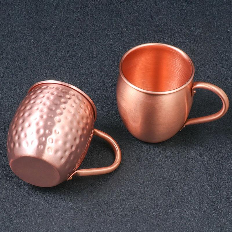 530Ml 100% Copper Moscow Mule Mug Cocktail Wine Cup Hammered Coppery Beer Mugs Coffee Mug Milk Cup Bar Cup Drinkware Durable