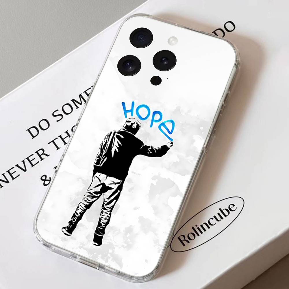 Graffiti Artist B-Banksy-S Phone Case Soft Transparent Case For IPhone 17 16 15 14 13 12 11 Pro Max Mini Plus Shockproof Cover C