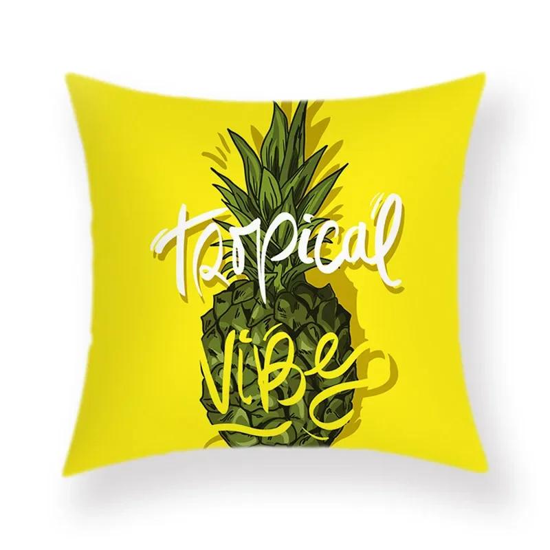 Boho Room Aesthetic Summer Green Pillowcase Cartoon Pineapple Decorative Pillow Bed Sofa Throw