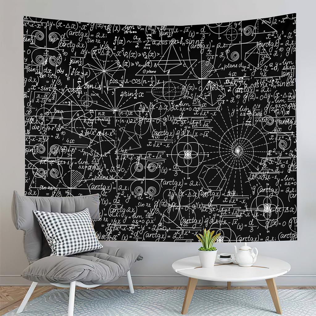 Mathematical Formula Tapestry Education Knowledge Poster Tapestry Art Wall Hanging Home Living Room Bedroom Dorm Tapestries