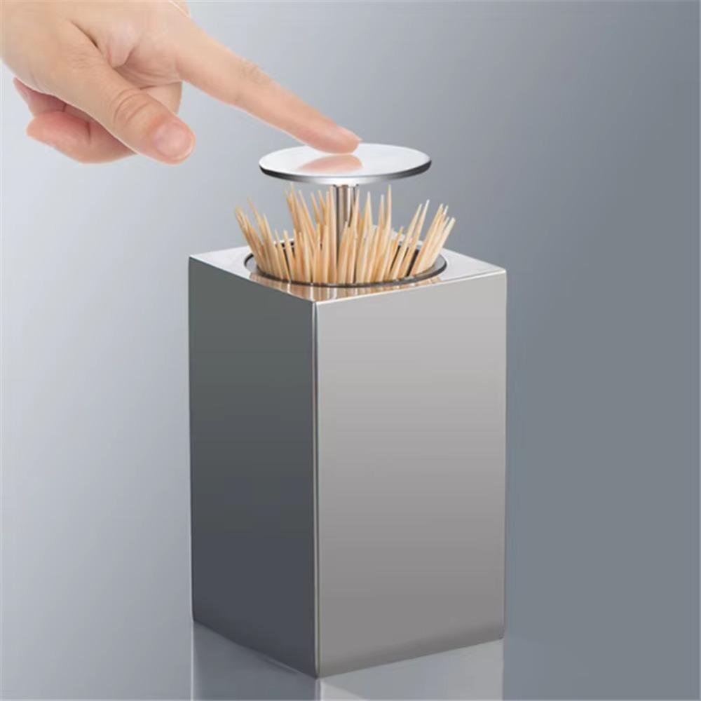 Portable Stainless Steel Toothpick Holder Thickened Toothpick Canister  Restaurants