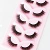 5 Pairs One-Piece False Eyelashes Dense Curling Hard Stem Design For Daily Eye Makeup