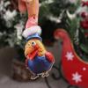 2D Christmas Rooster Ornament Cartoon Car Chicken Pendants Flat Rooster Pendant  Party Supplies