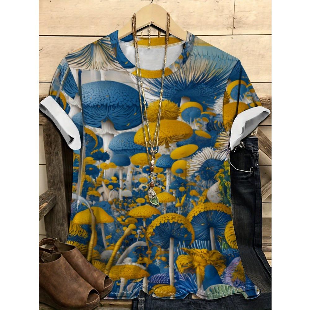 T-shirt Tendance à Col Rond et Manches Courtes pour Femme avec Motif Chat et Chiot Mignon Imprimé Numérique 3D