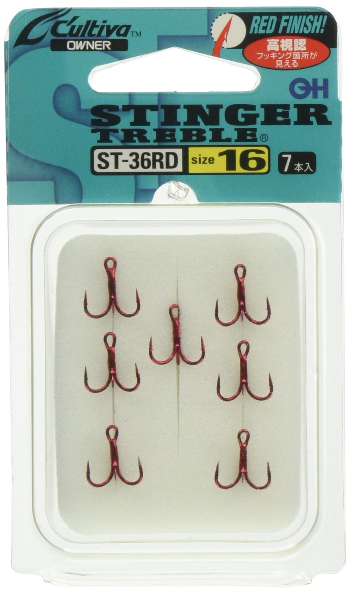 OWNER Triple Hook ST-36RD Stinger Triple Hook No. 16 Red 16