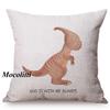 Cute Dinosaur Nordic Watercolor Cartoon Painting Kid'S Nursery Art Sofa Decoration Throw Pillow Case Cotton Linen Cushion Cover