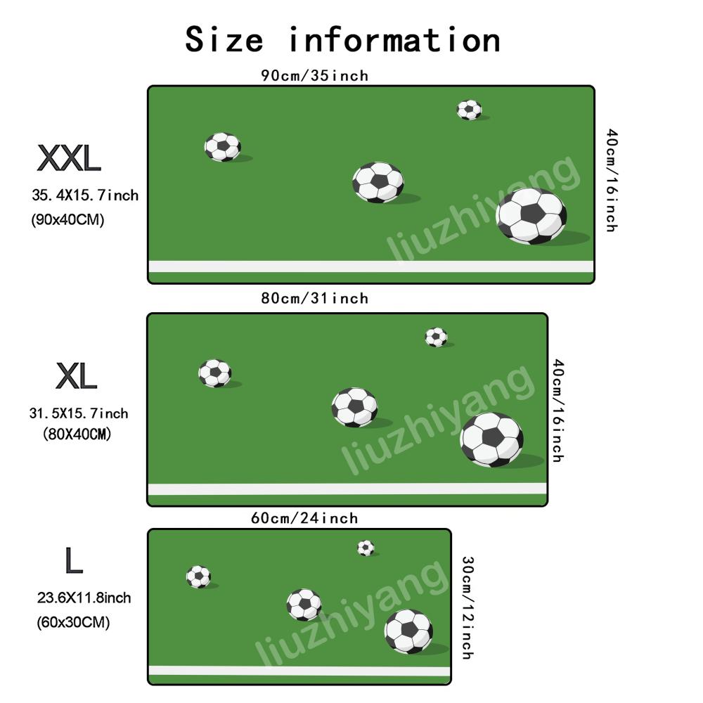 Large Soccer Field Mouse Pad Large Computer Office Game Table Mat Rubber Antislip Stitched Keyboard Mats 90x40 Xxl Desk Pads