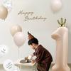 Iysoll 1-Year Birthday Decoration 40-Inch Number Balloon Muted Colors Balloon Garland Felt First Birthday Crown Number 1 Caramel