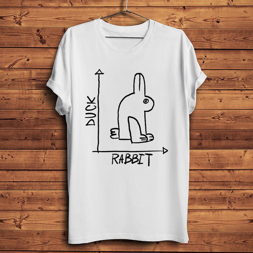 Duck Rabbit optical illusion in number axis funny geek tshirt Unisex White Casual short sleeve T Shirt Unisex kawaii streetwear tee S