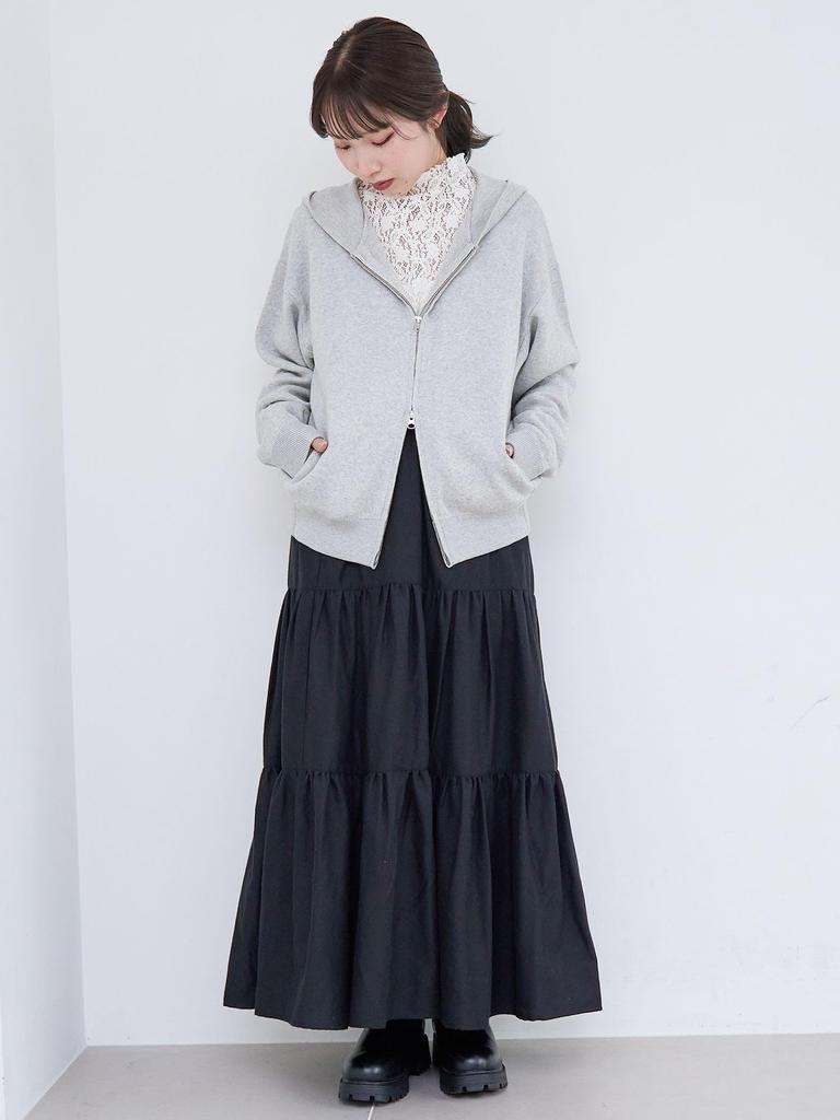 Cohen Sweat-Like Knit Zip Hoodie 76376000011 0970 BLACK(09) L