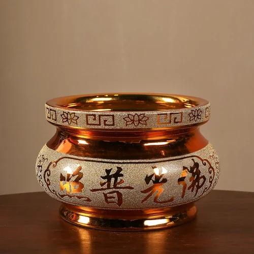 Ceramic Incense Burners for Buddhist Household Ancestral Halls, Small Incense Burners, Buddhist Utensils, Handicrafts Feng Shui